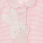 Памучен кариран розов гащеризон със зайче за бебе момиче Chicco 245943 2