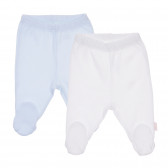 Памучен комплект от два броя ританки за бебе в бяло и синьо Chicco 245971 