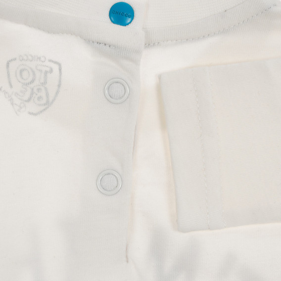 Памучна блуза с графичен принт за бебе, бяла Chicco 245999 3