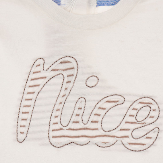 Памучна блуза с апликация Nice за бебе, бяла Chicco 246010 2