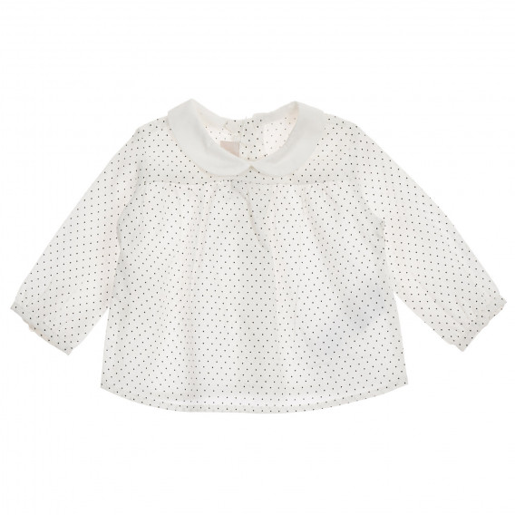 Памучна блуза с фигурален принт за бебе, бяла Chicco 246057 