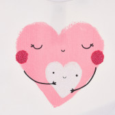 Памучна тениска със сърце за бебе , бяла Chicco 246129 2
