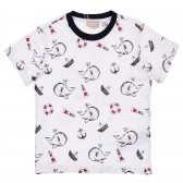 Памучна тениска с морски мотиви за бебе, бяла Chicco 246136 