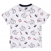 Памучна тениска с морски мотиви за бебе, бяла Chicco 246139 4