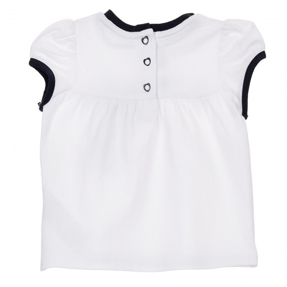 Памучна тениска с апликация цветя за бебе, бяла Chicco 246143 4