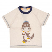 Памучна тениска с щампа на динозавър за бебе, беж Chicco 246148 