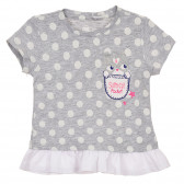 Памучна тениска с фигурален принт за бебе, сива Chicco 246152 