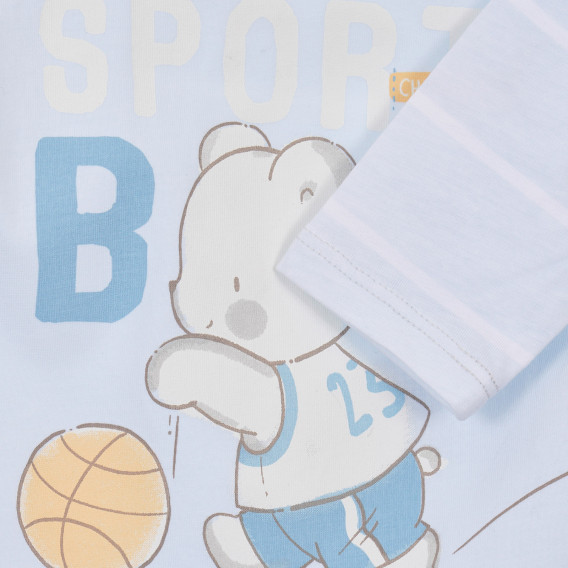 Памучен комплект от боди и гащеризон Sport boy за бебе, синьо Chicco 246161 2