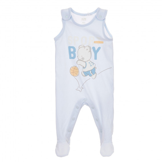 Памучен комплект от боди и гащеризон Sport boy за бебе, синьо Chicco 246165 6