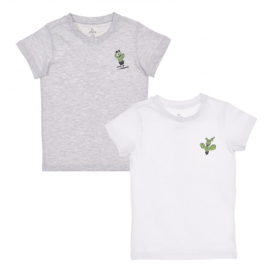Памучен комплект от два броя тениски с щампа на кактус за бебе Chicco 246184 