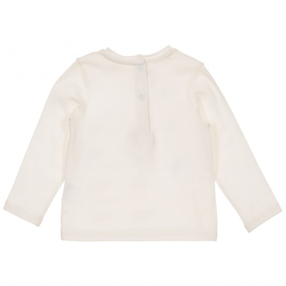 Памучна блуза с апликация за бебе, бяла Chicco 246197 4