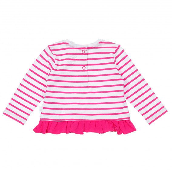 Памучна раирана блуза с къдрички за бебе, розова Chicco 246225 4