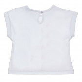 Памучна тениска с щампа на цветя за бебе, бяла Chicco 246233 4