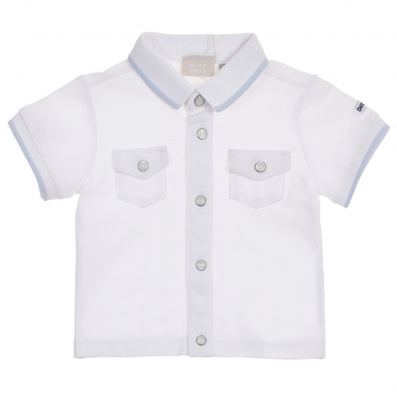 Памучна блуза с къс ръкав за бебе, бяла Chicco 246238 