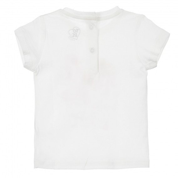 Памучна тениска с розови акценти за бебе, бяла Chicco 246273 4