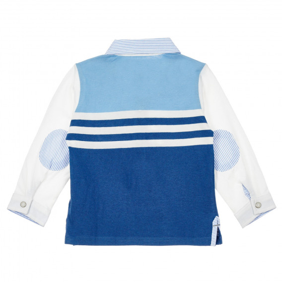Памучна блуза за бебе, синя Chicco 246289 4