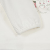 Памучна блуза с щампа на момиче за бебе, бяла Chicco 246296 3