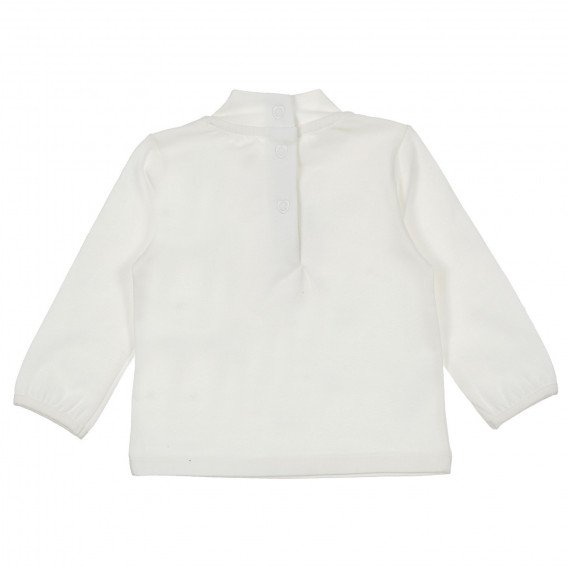 Памучна блуза с щампа на момиче за бебе, бяла Chicco 246297 4