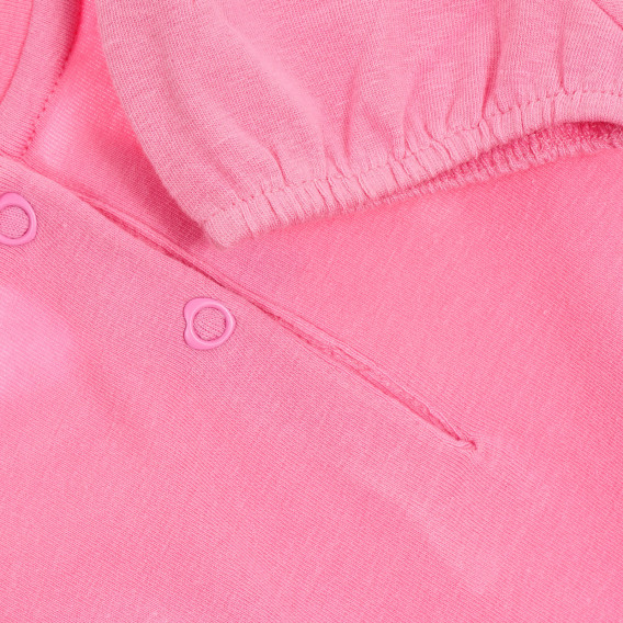 Памучна тениска с щампа и панделка за бебе, розова Chicco 246336 3
