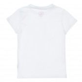 Памучна тениска с щампа на цвете и надпис, бяла Chicco 246341 4