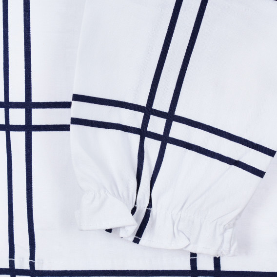 Памучна блуза с къдрички и сини акценти за бебе, бяла Chicco 246355 2