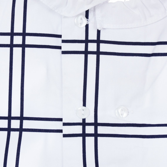 Памучна блуза с къдрички и сини акценти за бебе, бяла Chicco 246356 3