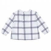 Памучна блуза с къдрички и сини акценти за бебе, бяла Chicco 246357 4