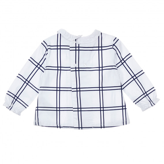 Памучна блуза с къдрички и сини акценти за бебе, бяла Chicco 246357 4