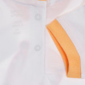 Памучна тениска с апликация и оранжеви акценти за бебе, бяла Chicco 246383 3