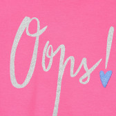 Памучна блуза с брокатен надпис за бебе, розова Chicco 246386 2