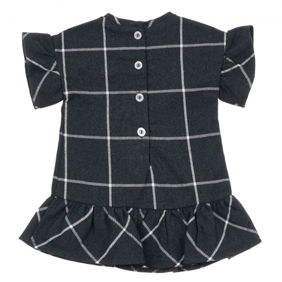 Памучна карирана рокля за бебе, черна Chicco 246408 4