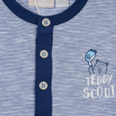 Памучна блуза с малка щампа на мече за бебе, синя Chicco 246422 2