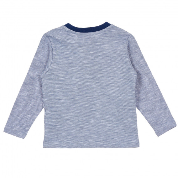 Памучна блуза с малка щампа на мече за бебе, синя Chicco 246424 4