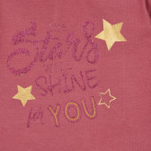 Памучна блуза с брокатен надпис за бебе, тъмно розова Chicco 246430 2
