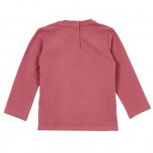 Памучна блуза с брокатен надпис за бебе, тъмно розова Chicco 246432 4