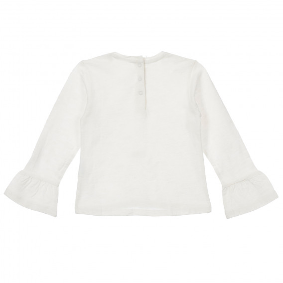 Памучна блуза с широки ръкави за бебе, бяла Chicco 246452 4