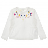 Памучна блуза с цвете за бебе, бяла Chicco 246453 