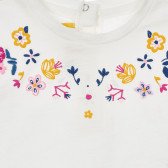 Памучна блуза с цвете за бебе, бяла Chicco 246454 2