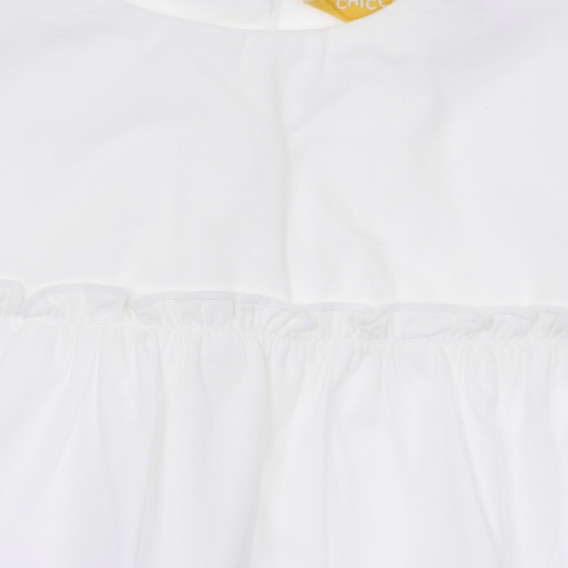 Памучна блуза с къдрички за бебе, бяла Chicco 246470 2