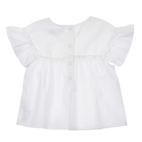 Памучна блуза с къдрички за бебе, бяла Chicco 246472 4