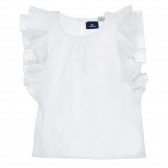 Памучна блуза за бебе, бяла Chicco 246484 