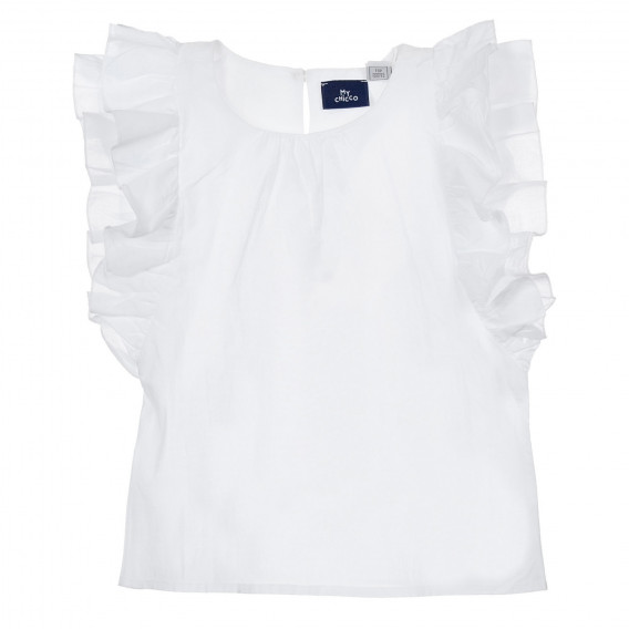 Памучна блуза за бебе, бяла Chicco 246484 