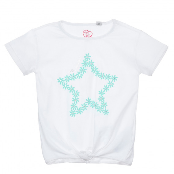 Памучна тениска със звезда, бяла Chicco 246504 
