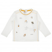 Памучна блуза с оранжеви акценти за бебе, бяла Chicco 246564 