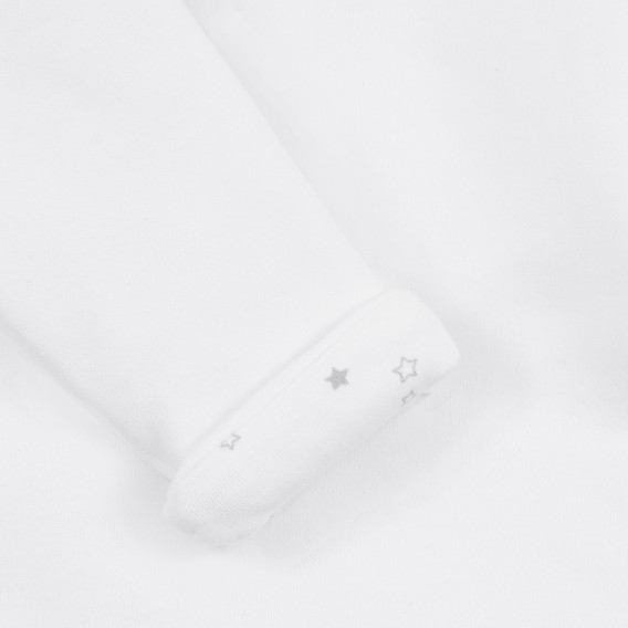 Памучна жилетка с фугурален принт за бебе, бяла  Idexe 246761 3