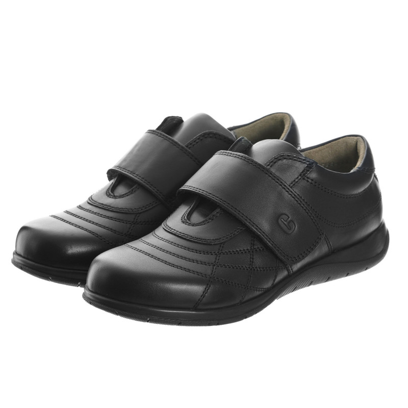 Кожени обувки с велкро лепенки, черни  246893