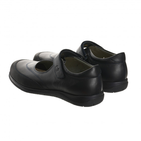 Кожени обувки балеринки с декоративни шевове, черни Chicco 246909 2