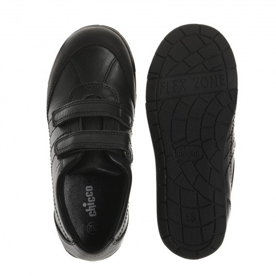 Кожени обувки с велкро лепенки, черни Chicco 247042 3