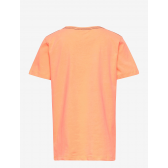 Тениска от органичен памук с щампа, оранжева Name it 247279 2