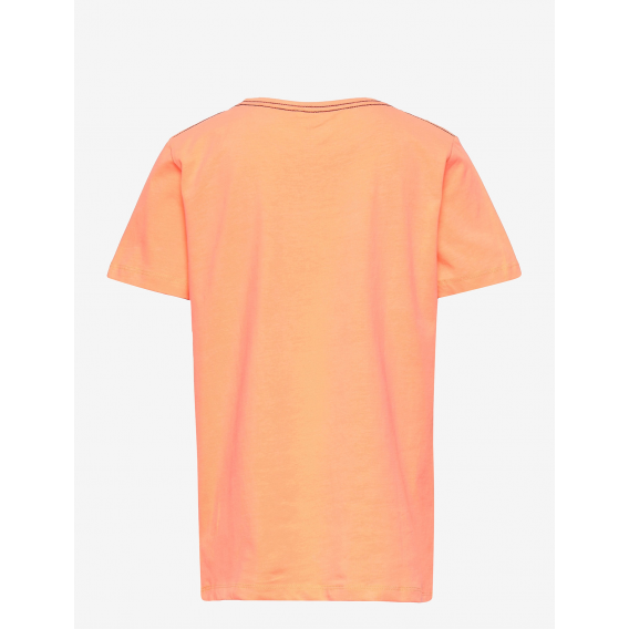 Тениска от органичен памук с щампа, оранжева Name it 247279 2